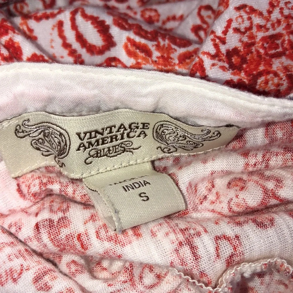 Vintage America missy small boho floral top - Picture 3 of 4
